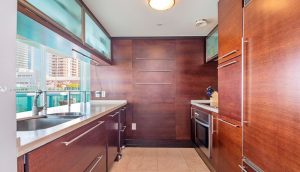 High-end gourmet kitchen at 6000 Indian Creek Miami Beach