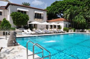 Luxury waterfront swimming pool at Oceanside Fisher Island