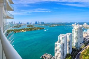 Panoramic bay and city views from the ICON South Beach Condo