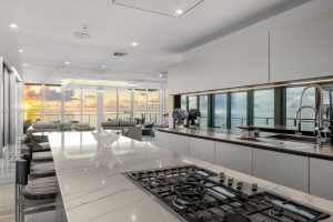 High-end Boffi kitchen design and marble finishes at Beach House 8 Miami Beach