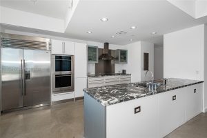 Designer kitchen interior inside a Gorlin at Aqua Condo residence
