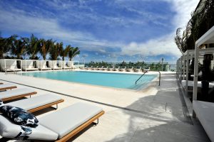 Sunset views from the elevated pool at 2000 Ocean Hallandale Beach