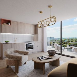 Gourmet kitchen with Italian cabinetry at The Standard Residences Midtown Miami