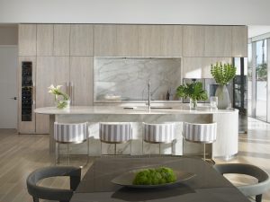 High-end kitchen with Molteni cabinetry and Gaggenau appliances at The St. Regis Residences Sunny Isles Beach Oceanfront Luxury Living