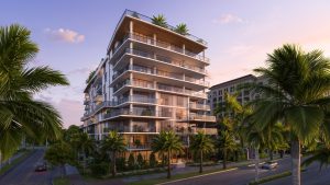The modern glass architecture of Glass House Boca Raton rising nine stories in the city center
