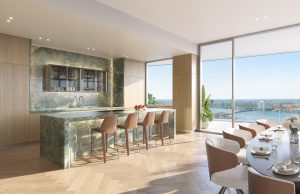 High-end Italian Schiffini kitchen at Pagani Residences Miami featuring Gaggenau appliances